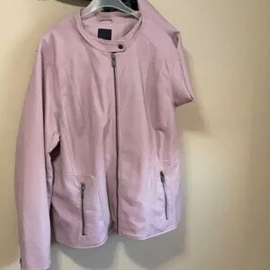 Plus size vegan leather jacket